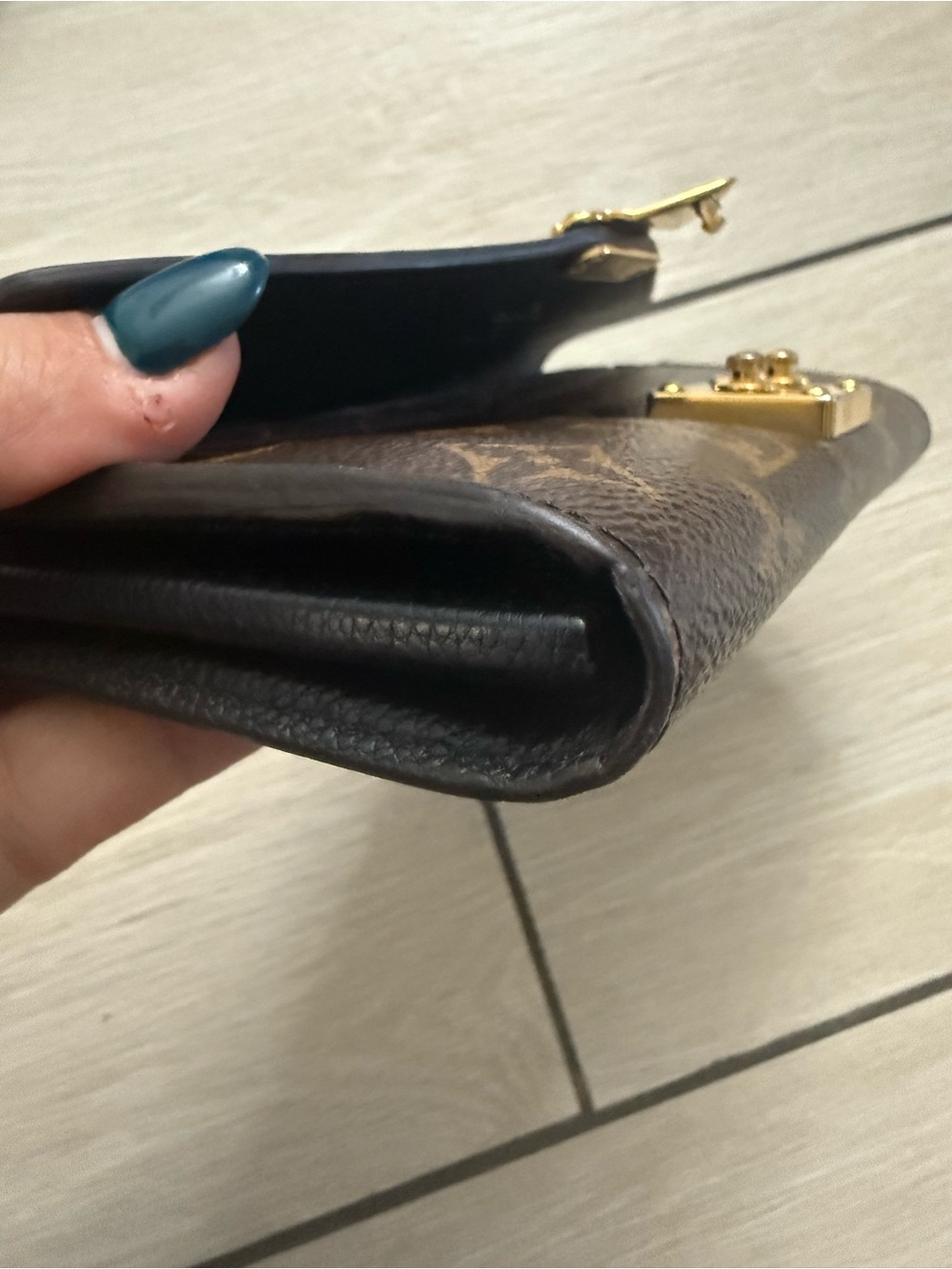 PRELOVED excellent condition Louis Vuitton Monogram Black & Brown Leather Wallet - Picture 6 of 11